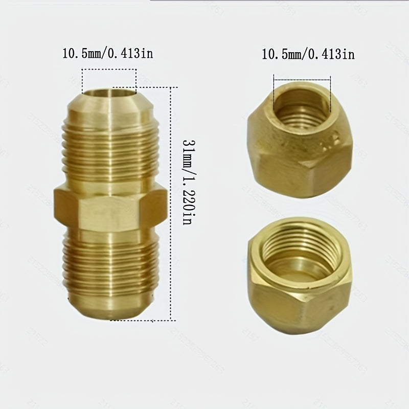 Heavy-Duty Pure Copper Three-Way Connector - Threaded Flare Adapter for AC/Refrigeration Systems, Industrial Plumbing - Compatible with British Standard Pipes - Durable HVAC Construction, Refrigeration System Fittings, Precis