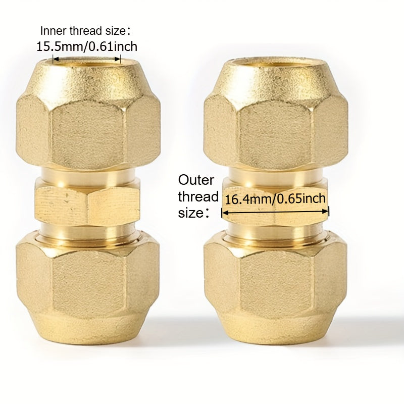 2pcs of Air Conditioning Copper Pipe Extension Fittings, No-Weld Double Connectors for Connecting Pipes of Equal And Varying Diameters, 3/8 Inch (Suitable for Φ9.52Mm Copper-Aluminum Pipes, Weighing 73.5 Grams)